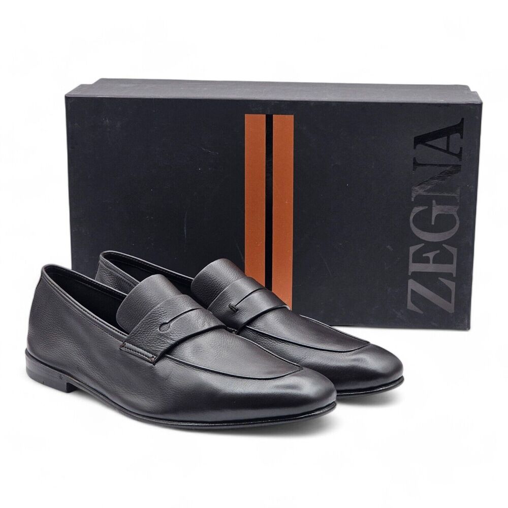 Zegna L'Asola Penny Loafers - Leather - Dark Brown $1450